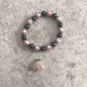 Black, Pink and Silver Bracelet